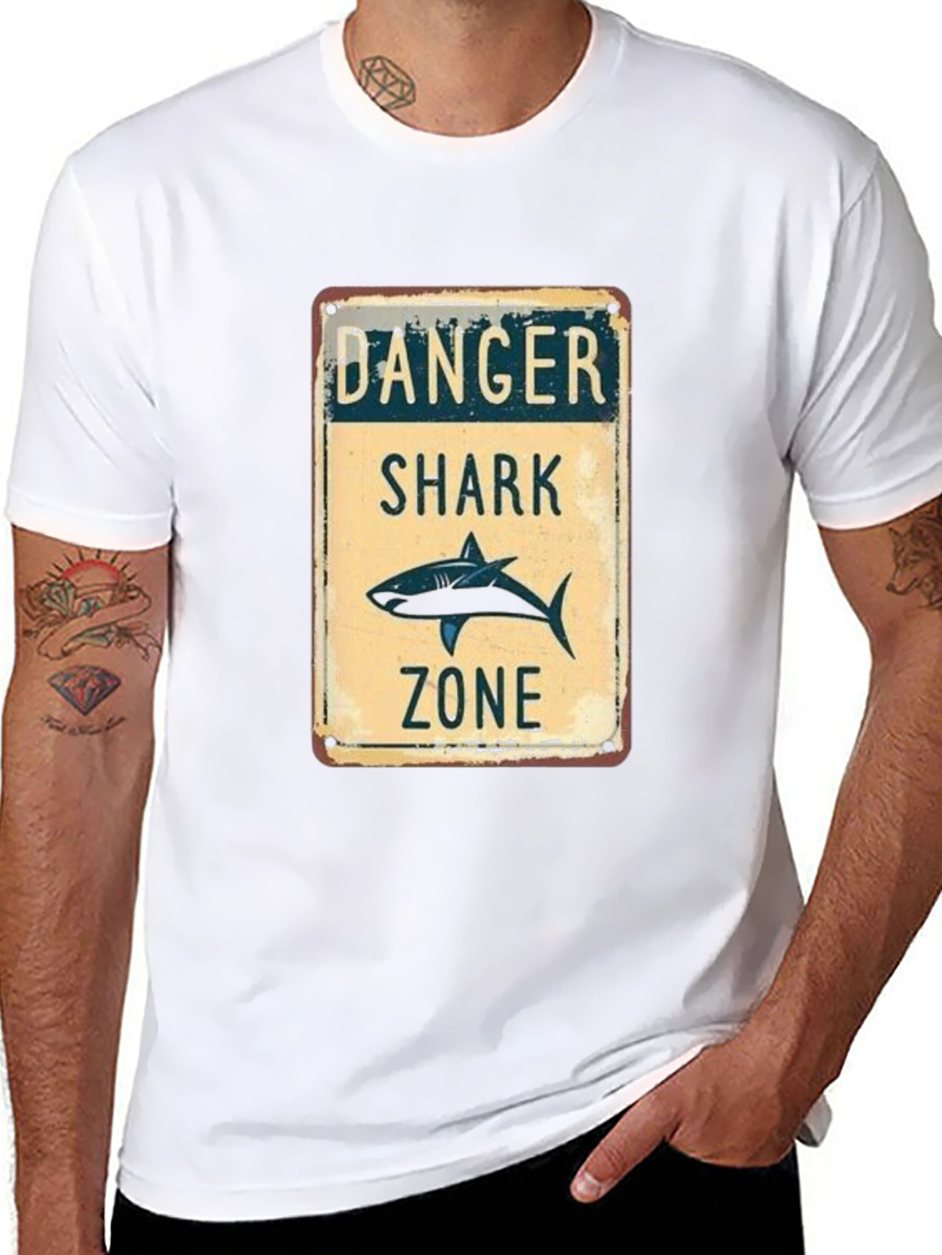 Danger Shark Zone Graphic Tee - Stylish Shark Lover T-Shirt