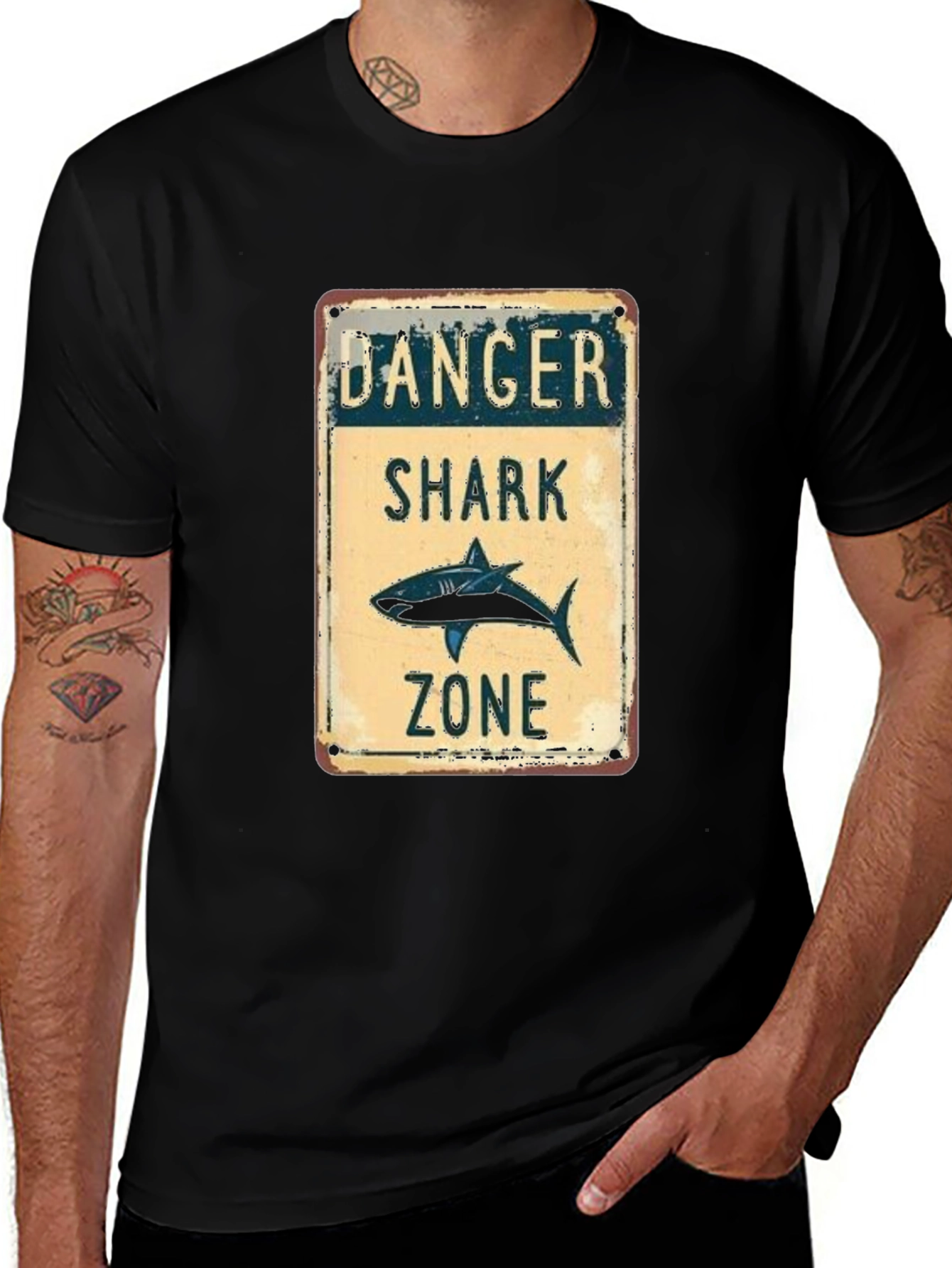 Danger Shark Zone Graphic Tee - Stylish Shark Lover T-Shirt