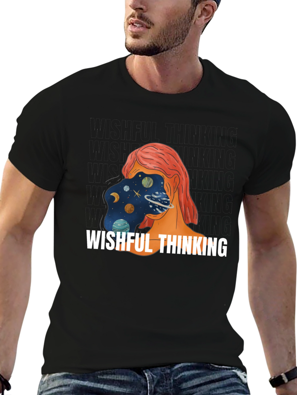 Wishful Thinking Graphic Tee - Unisex Black T-Shirt