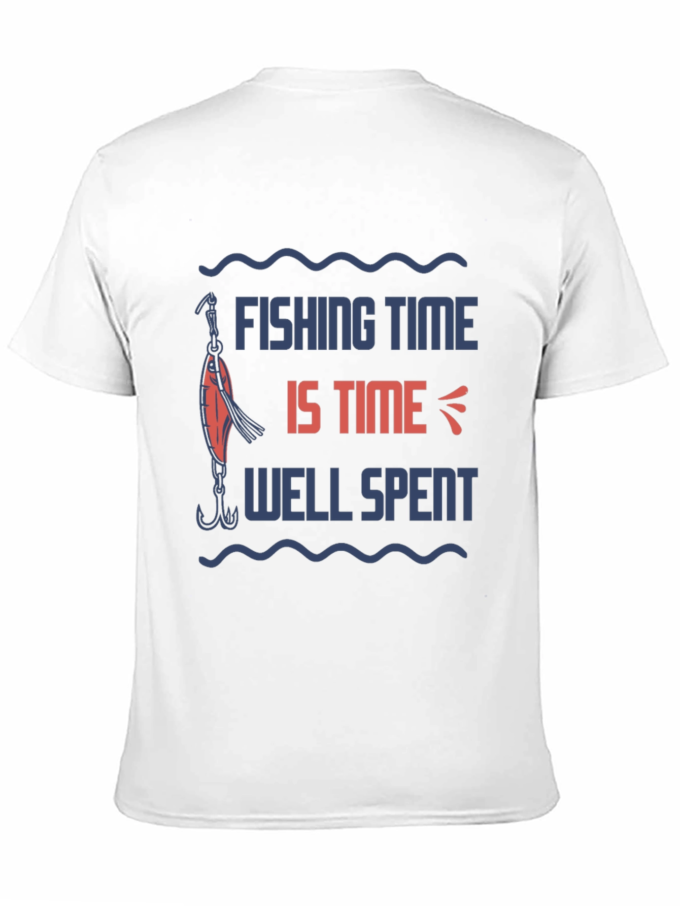 Fishing Time Well Spent Black Graphic Tee