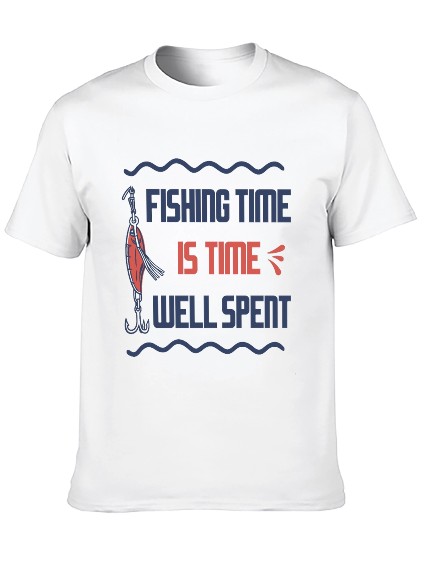 Fishing Time Well Spent Black Graphic Tee