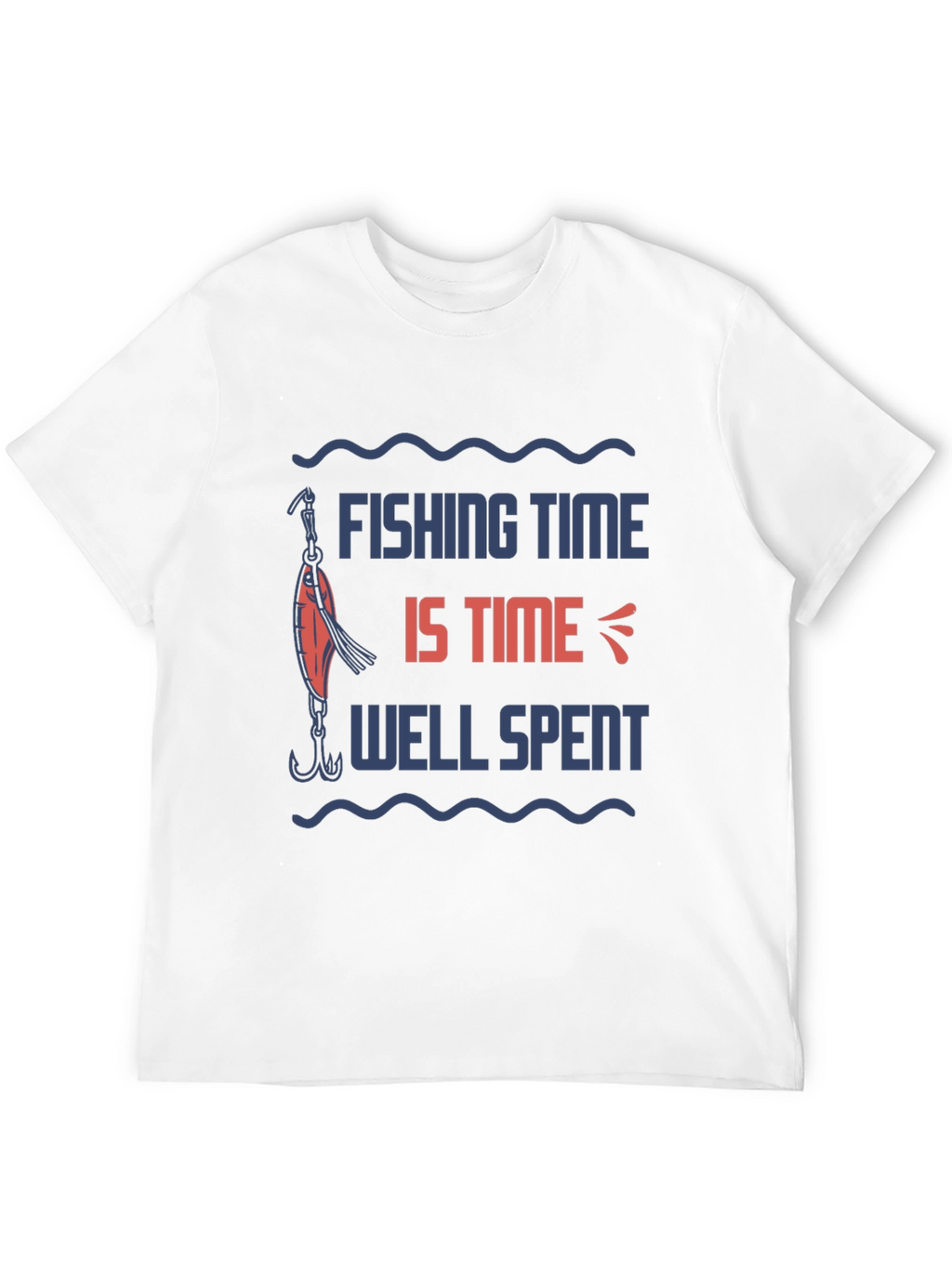 Fishing Time Well Spent Black Graphic Tee