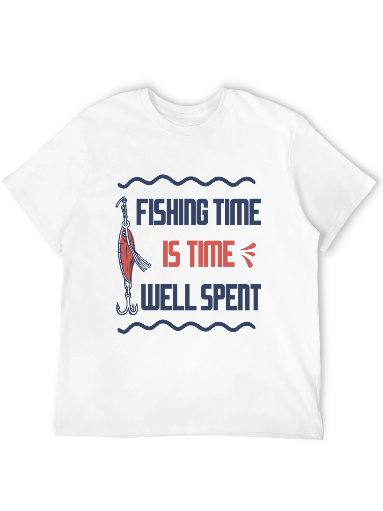 Fishing Time Well Spent Black Graphic Tee
