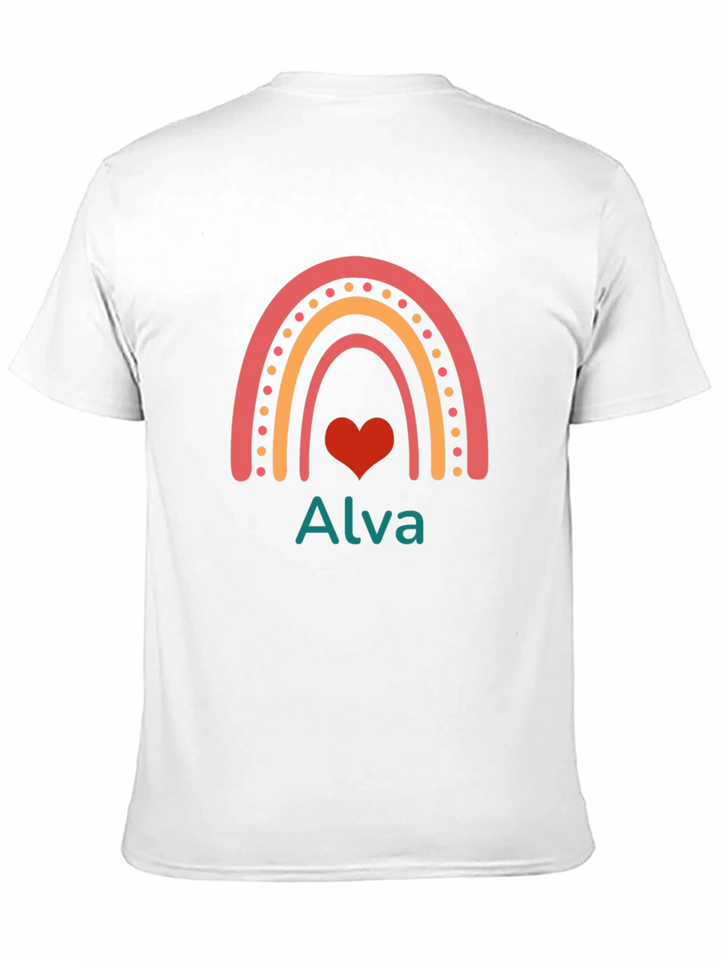 Rainbow Heart Alva T-Shirt - Custom Name Tee