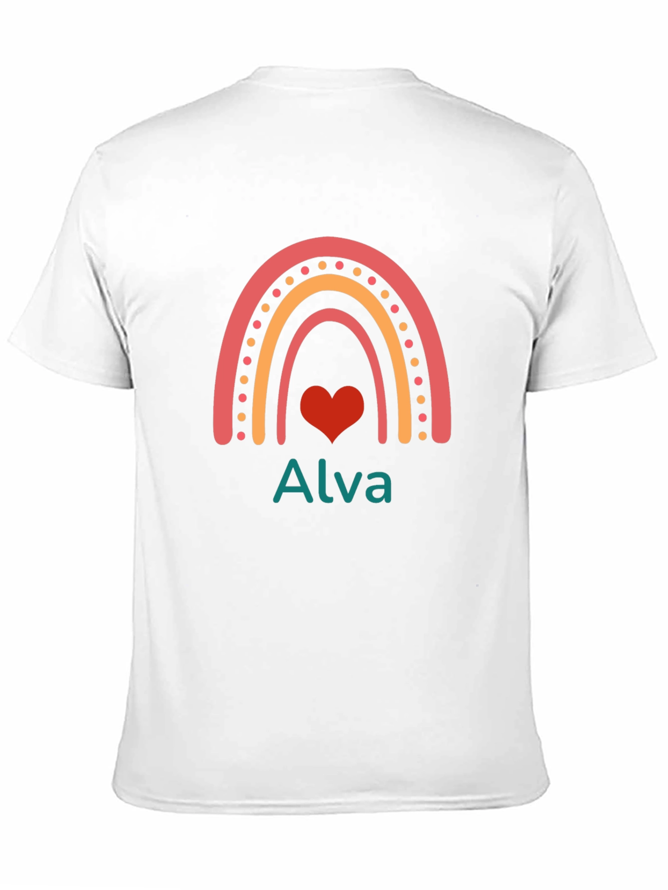 Rainbow Heart Alva T-Shirt - Custom Name Tee