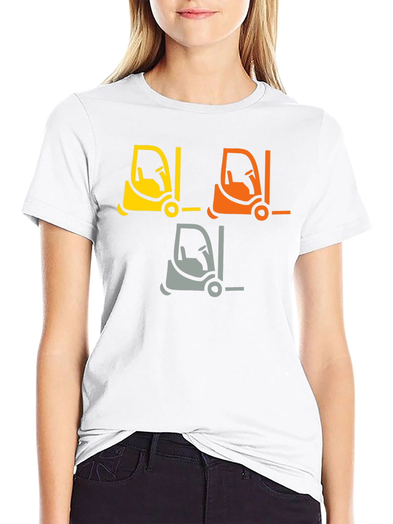 Forklift Graphic Tee - Black Cotton T-Shirt