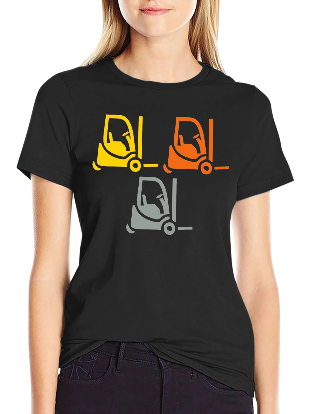 Forklift Graphic Tee - Black Cotton T-Shirt