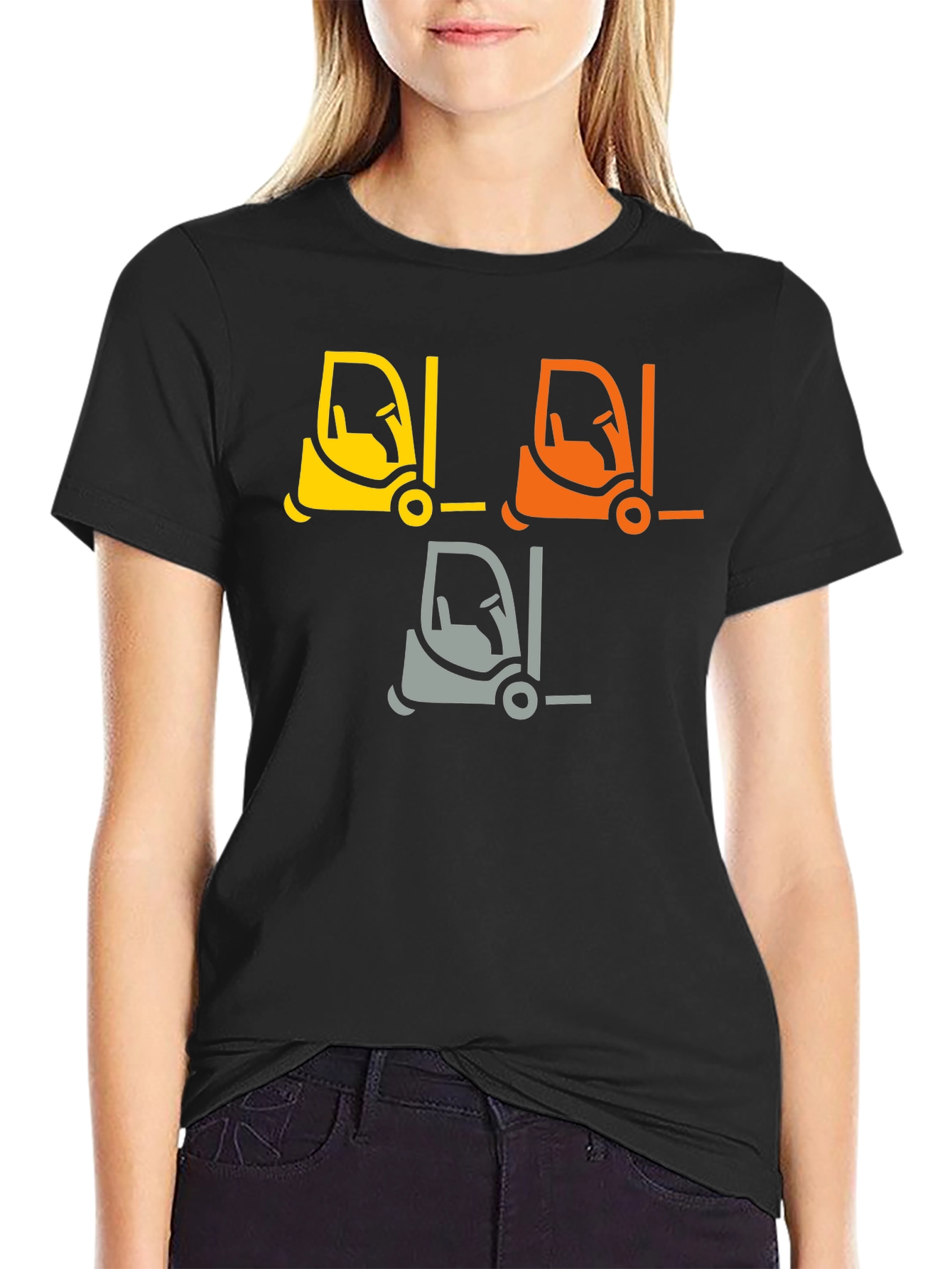 Forklift Graphic Tee - Black Cotton T-Shirt