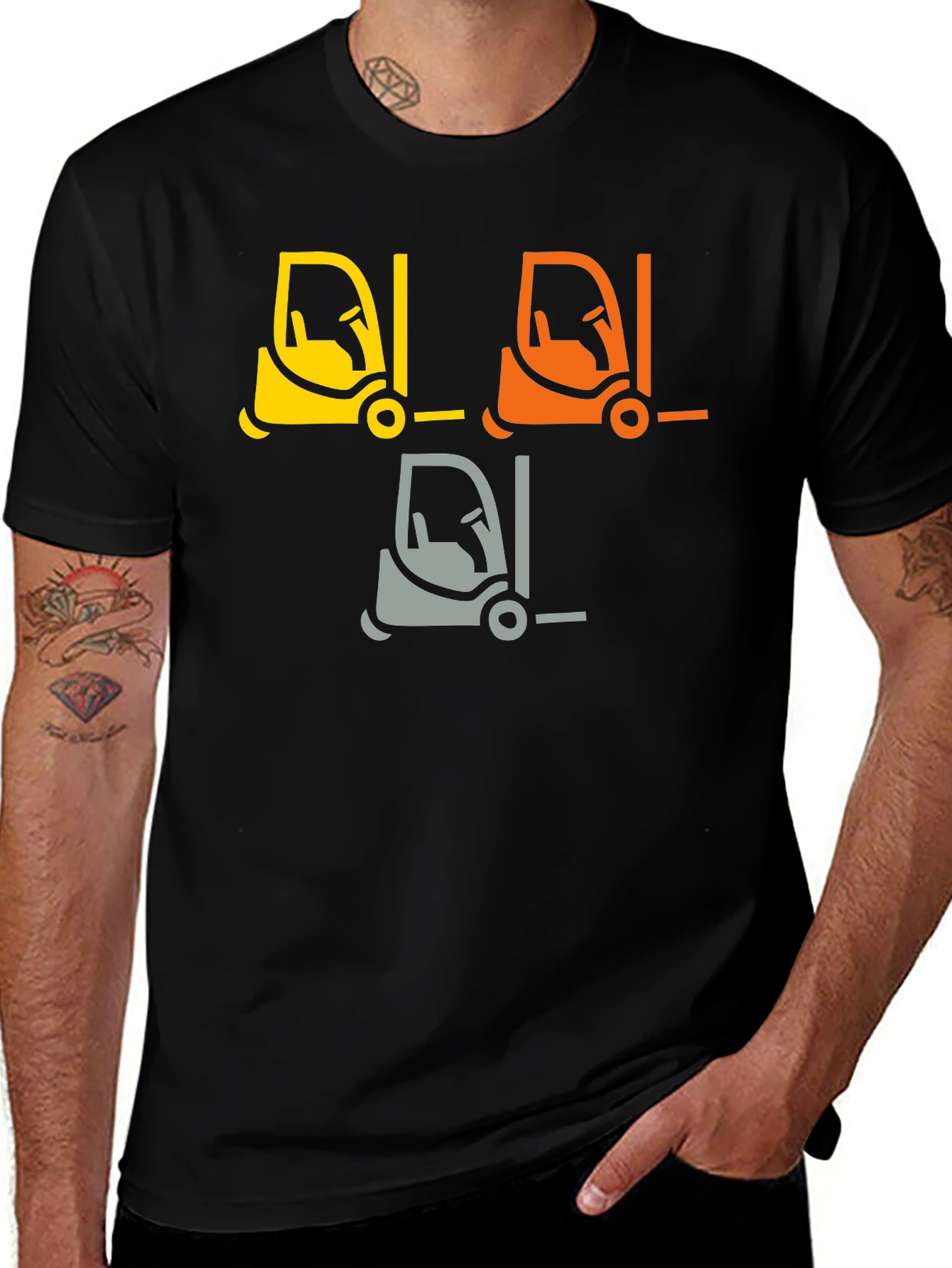 Forklift Graphic Tee - Black Cotton T-Shirt