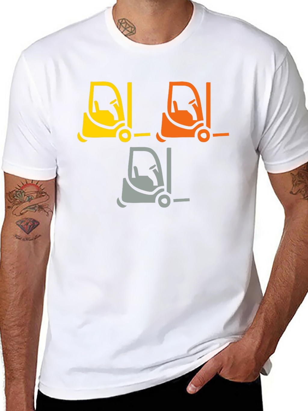 Forklift Graphic Tee - Black Cotton T-Shirt