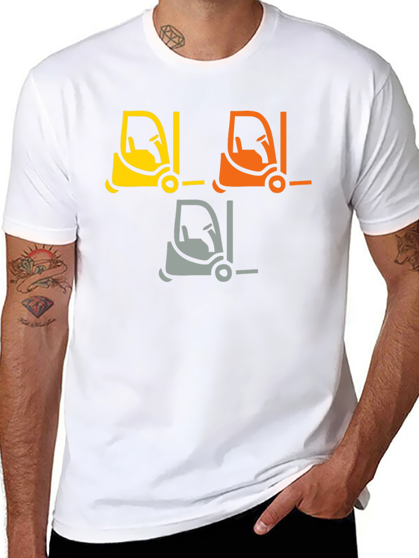 Forklift Graphic Tee - Black Cotton T-Shirt