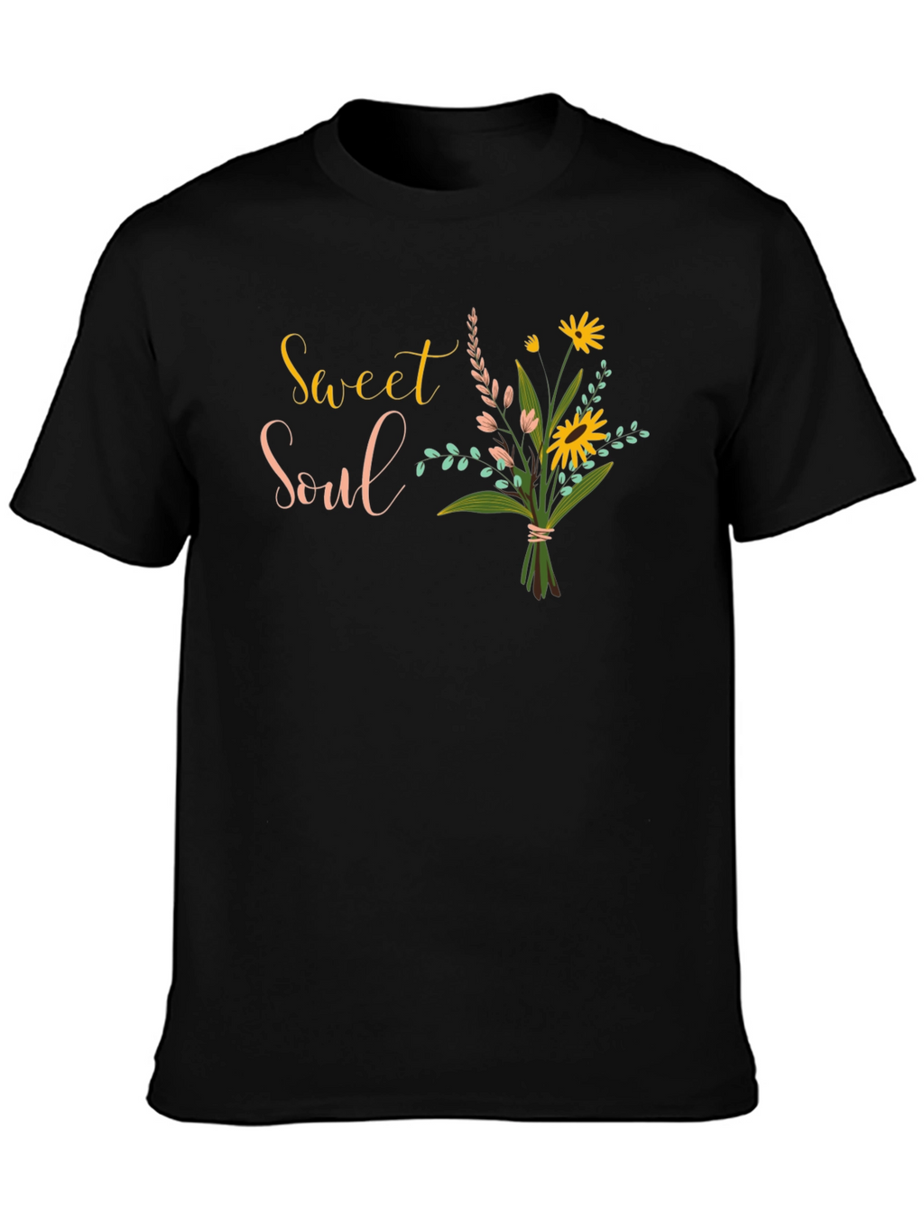 Sweet Soul Floral Graphic Black T-Shirt