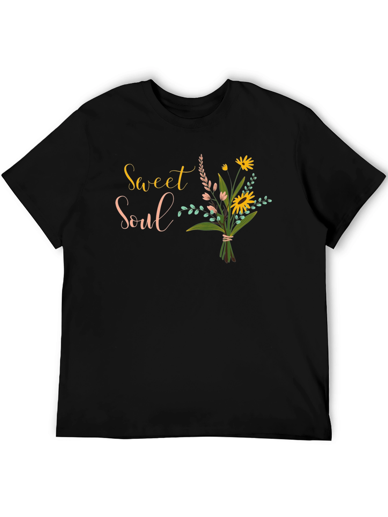 Sweet Soul Floral Graphic Black T-Shirt