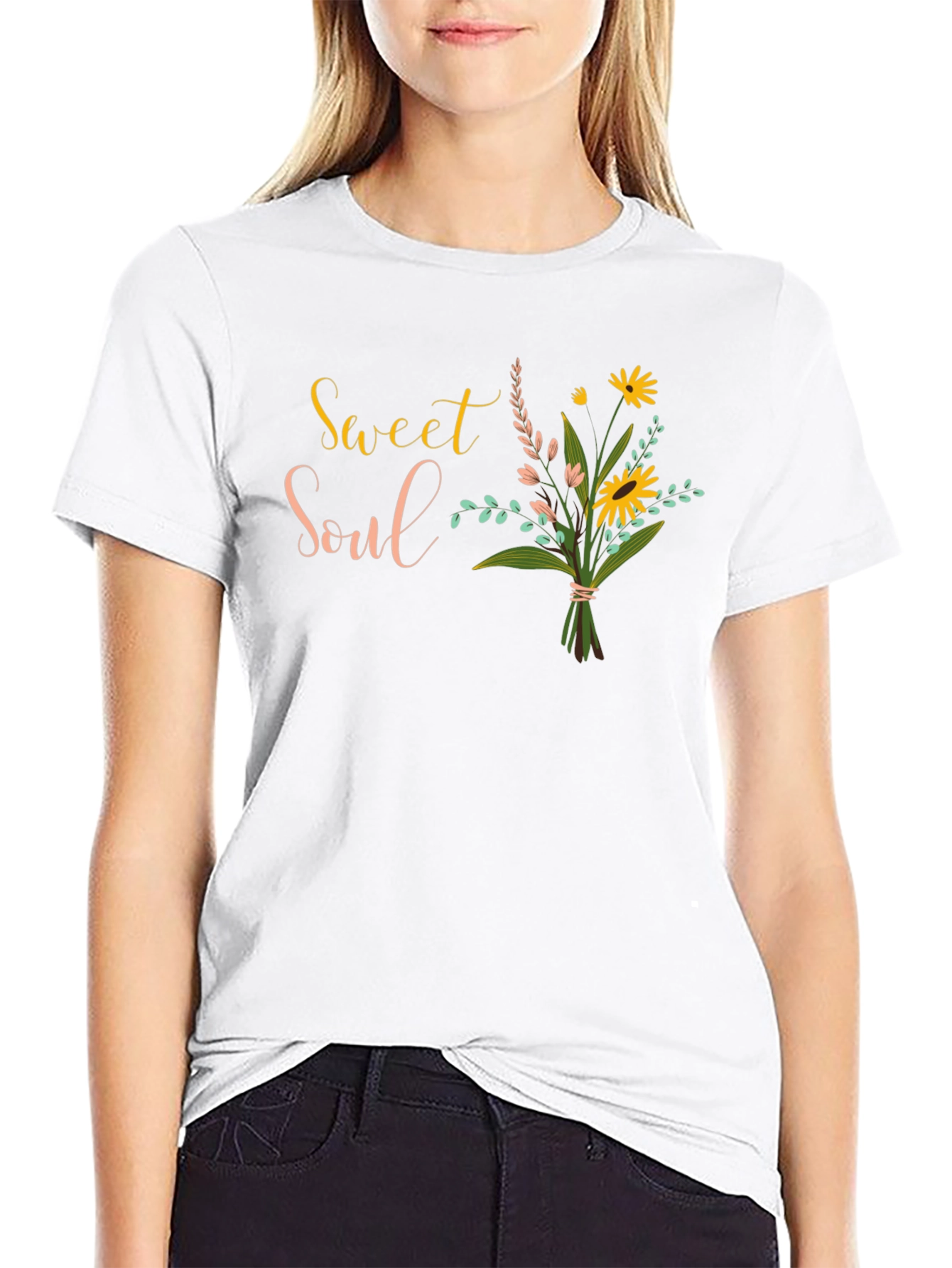 Sweet Soul Floral Graphic Black T-Shirt