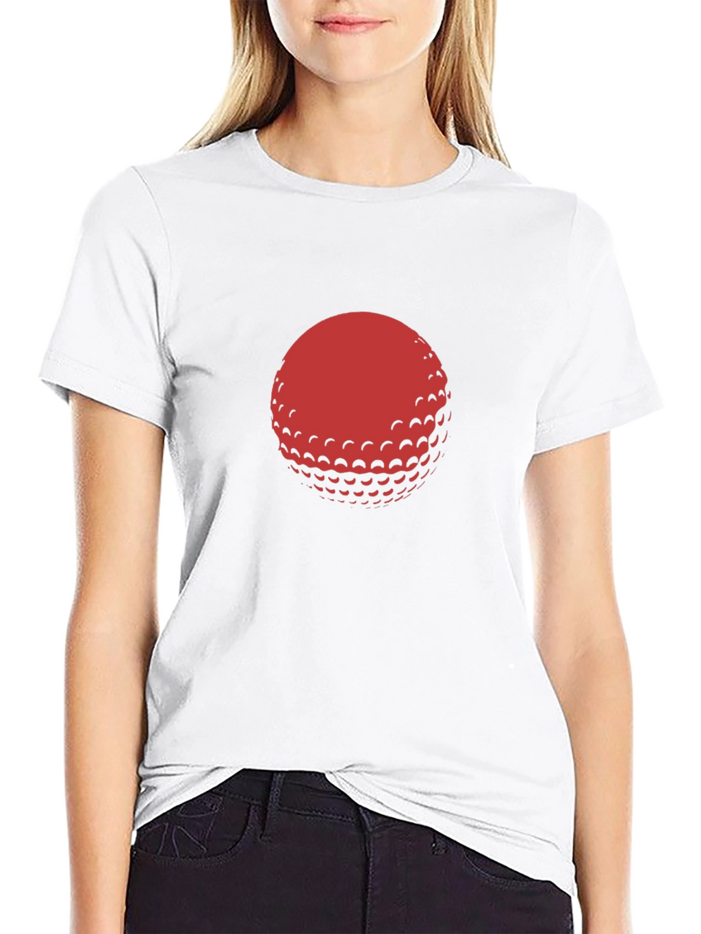 Red Golf Ball Graphic Black T-Shirt
