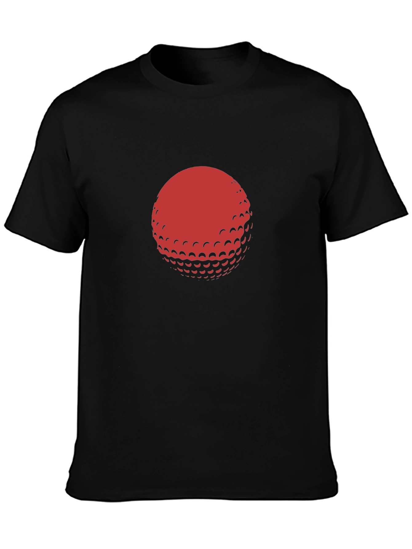 Red Golf Ball Graphic Black T-Shirt