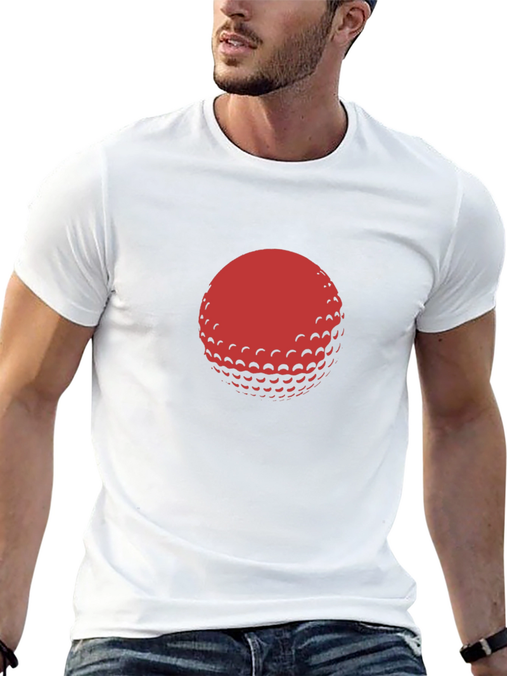 Red Golf Ball Graphic Black T-Shirt