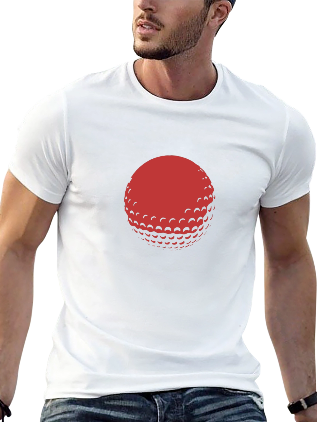 Red Golf Ball Graphic Black T-Shirt
