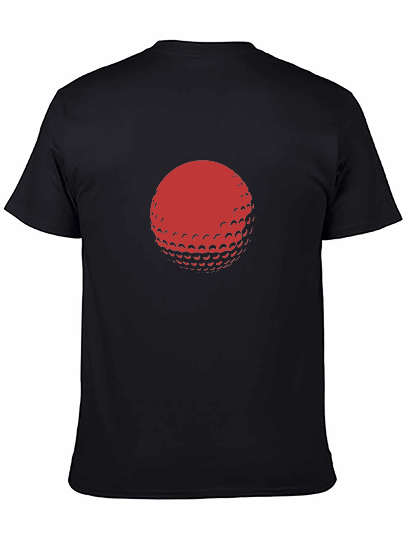 Red Golf Ball Graphic Black T-Shirt