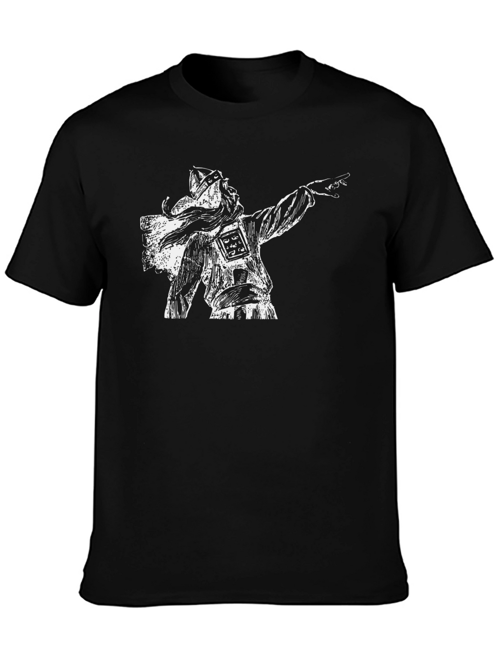 Viking Warrior Graphic Tee - Black Cotton T-Shirt