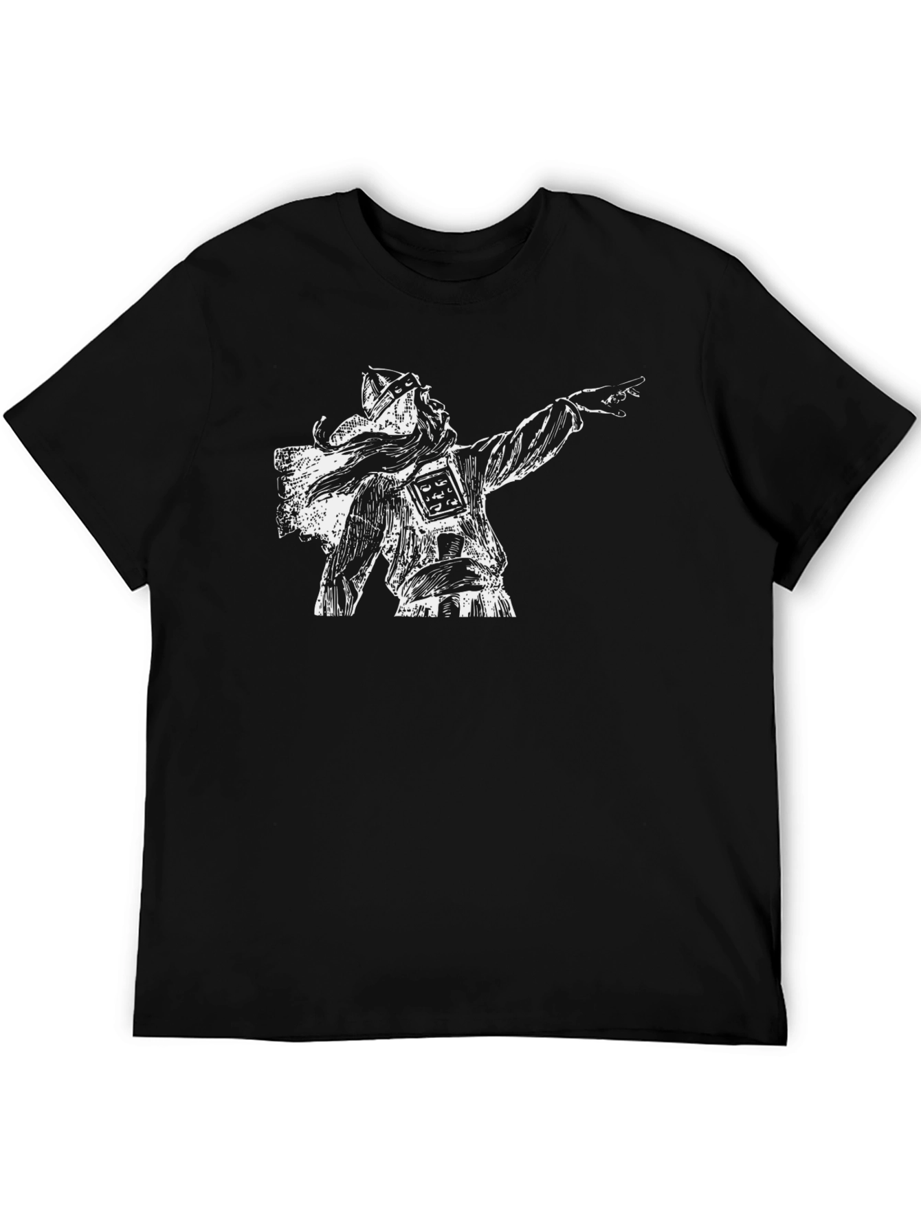 Viking Warrior Graphic Tee - Black Cotton T-Shirt