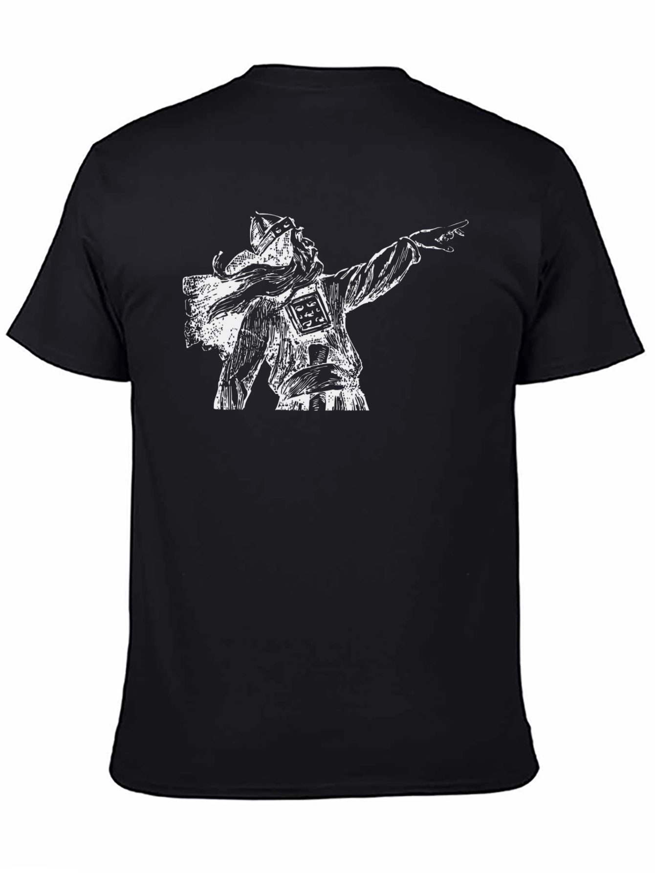 Viking Warrior Graphic Tee - Black Cotton T-Shirt