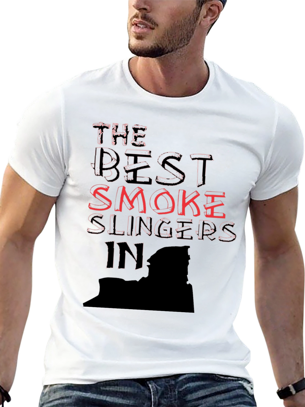 Best Smoke Slingers Black Graphic T-Shirt