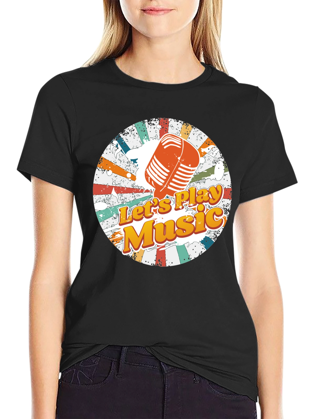 Retro Music T-Shirt: Lets Play Music Tee