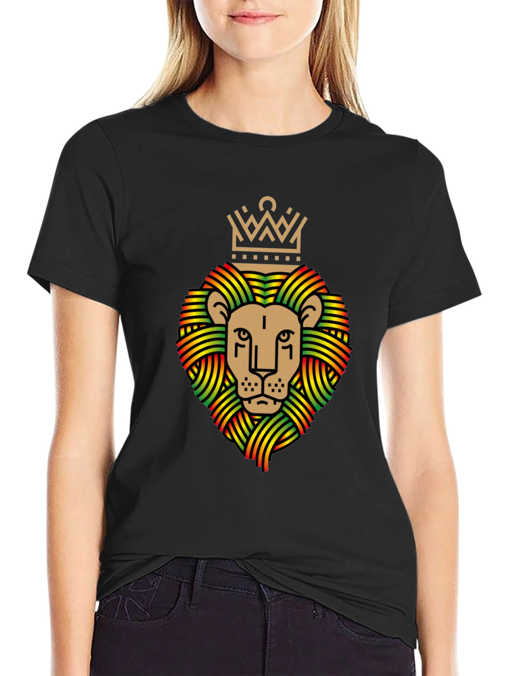 Rasta Lion Crown Graphic T-Shirt