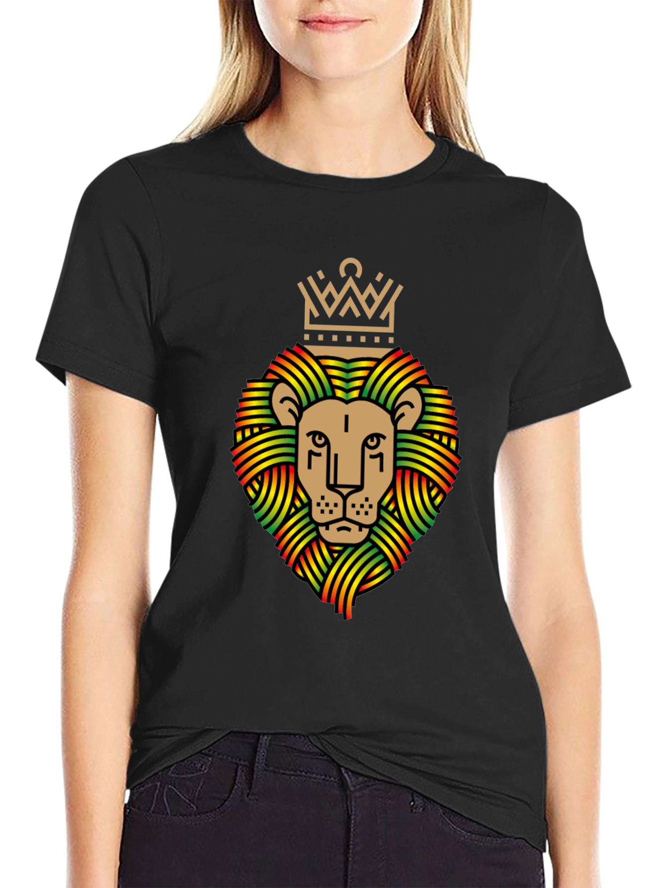 Rasta Lion Crown Graphic T-Shirt