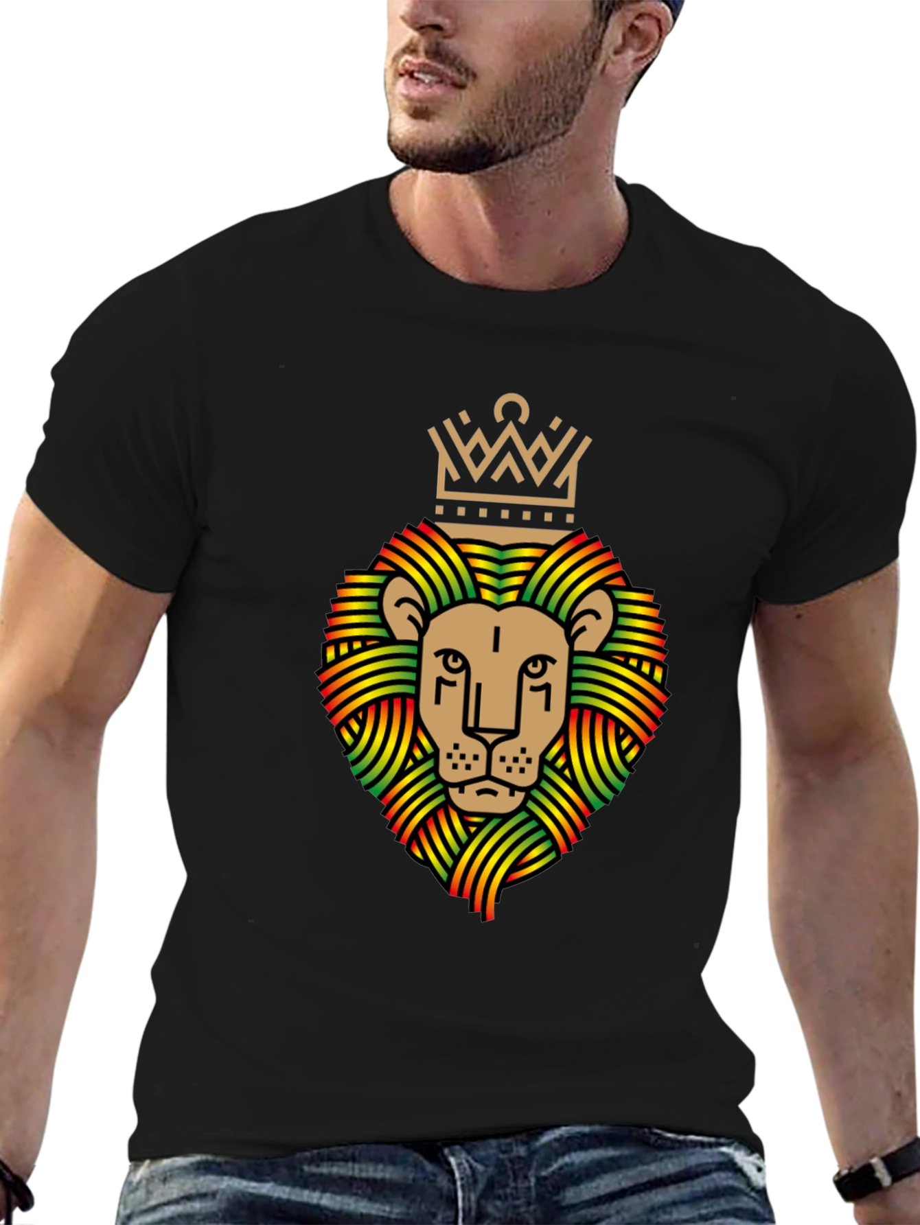 Rasta Lion Crown Graphic T-Shirt