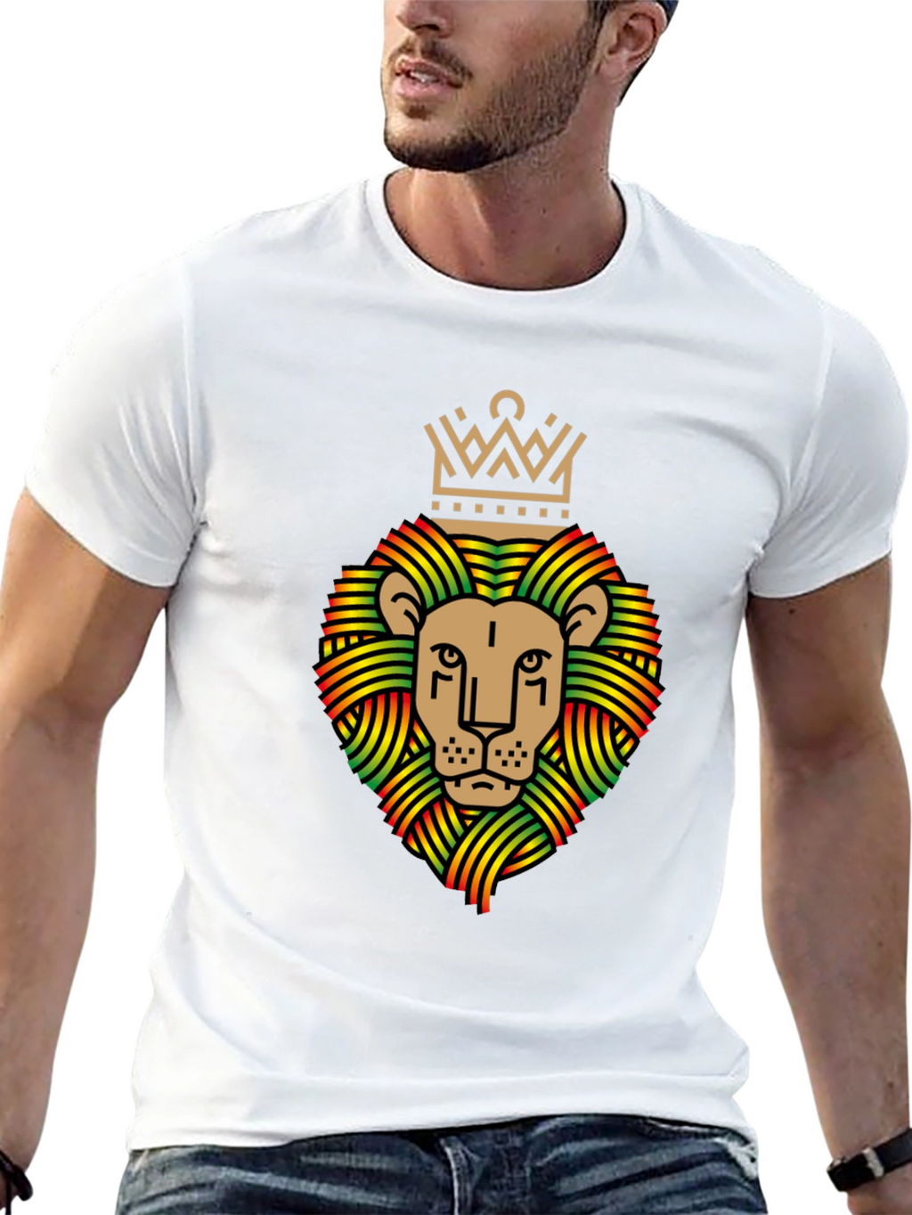 Rasta Lion Crown Graphic T-Shirt