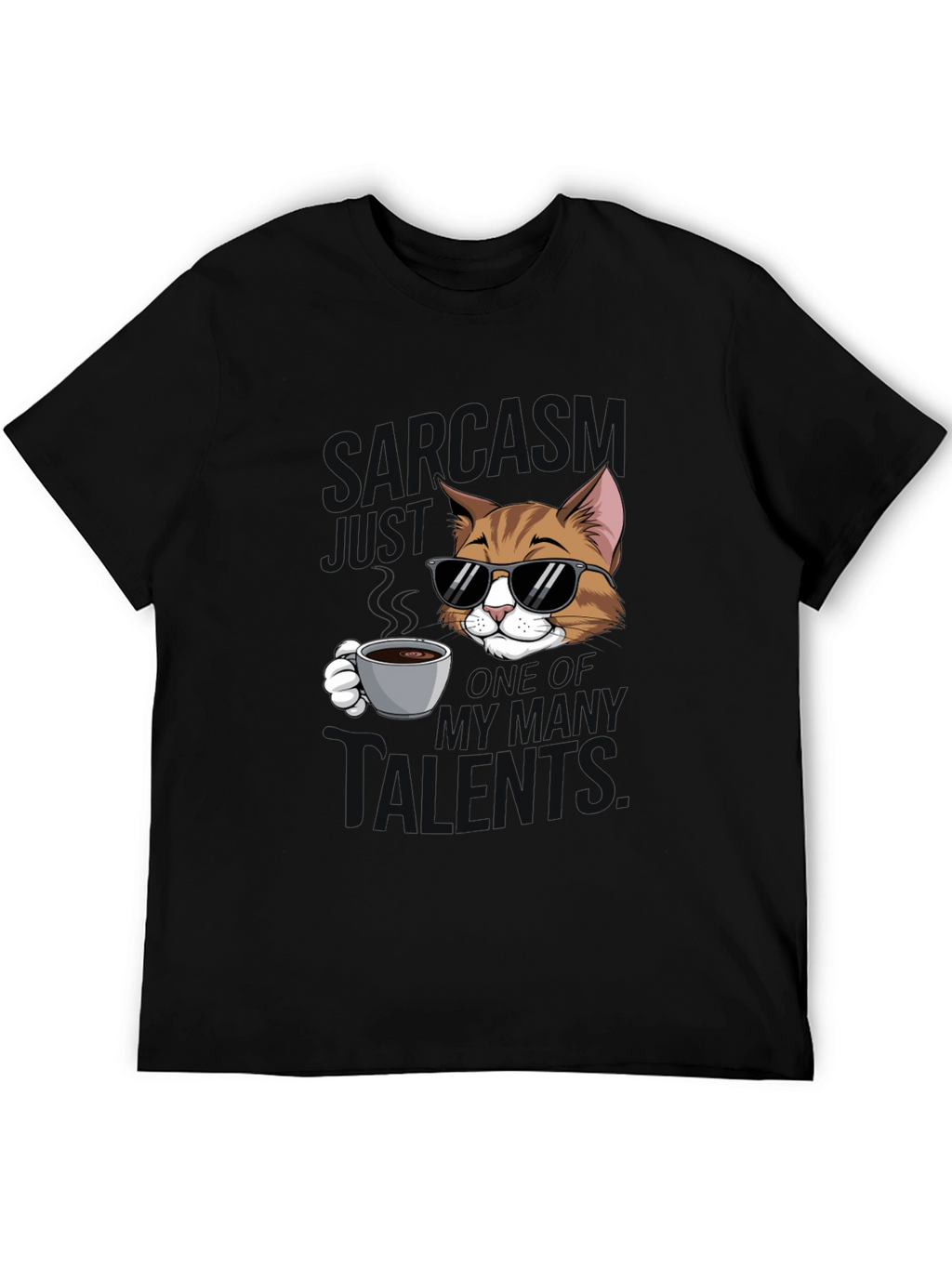 Sarcasm Cat Graphic T-Shirt