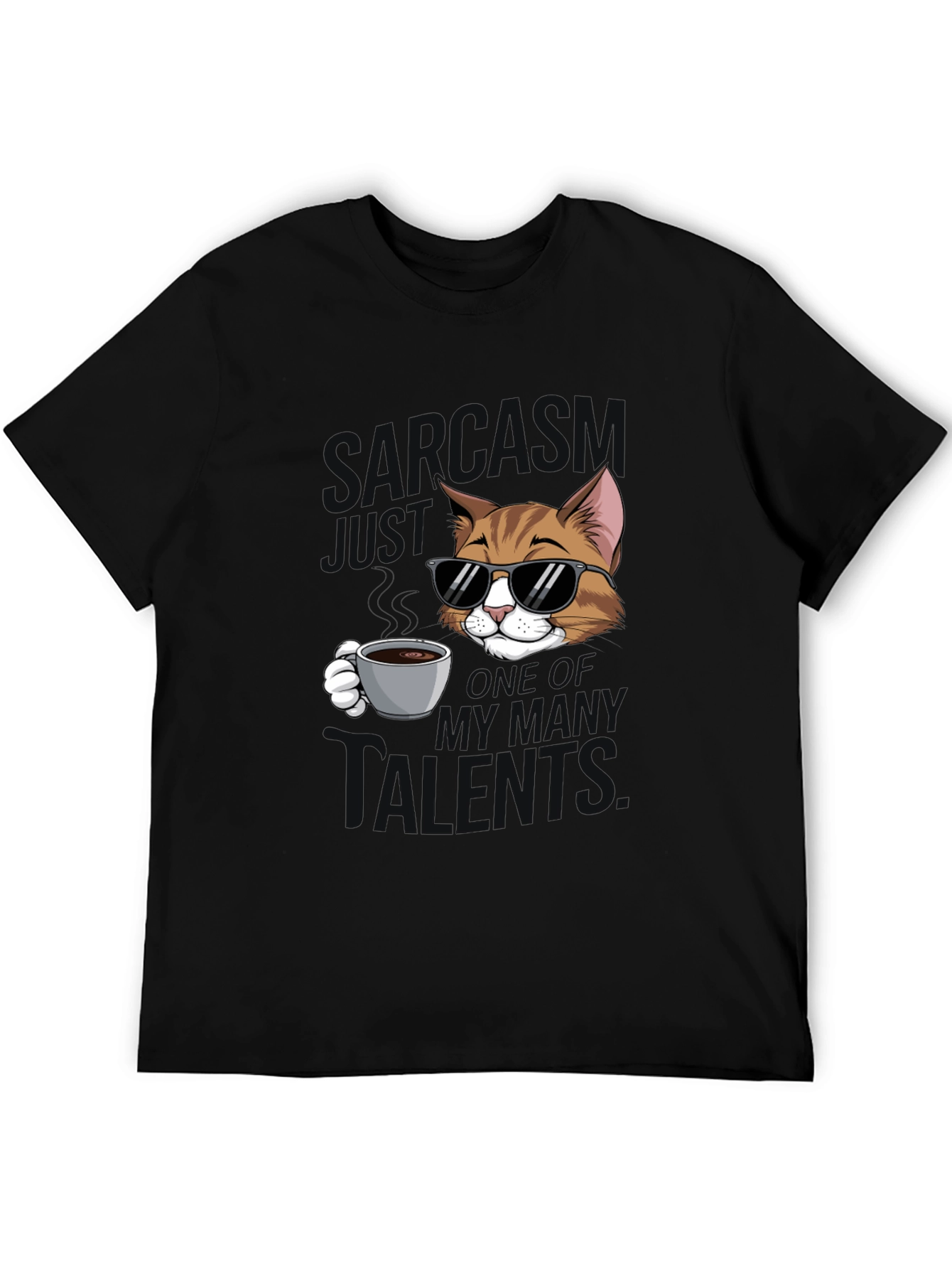 Sarcasm Cat Graphic T-Shirt