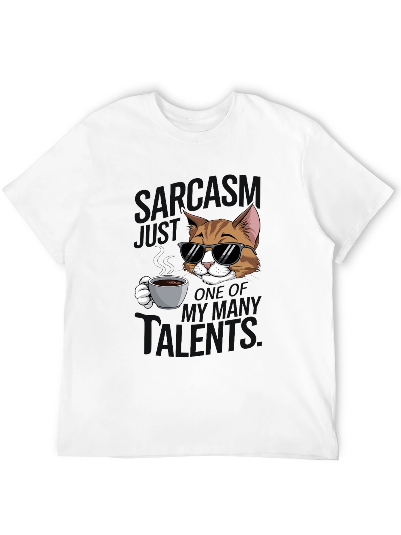 Sarcasm Cat Graphic T-Shirt