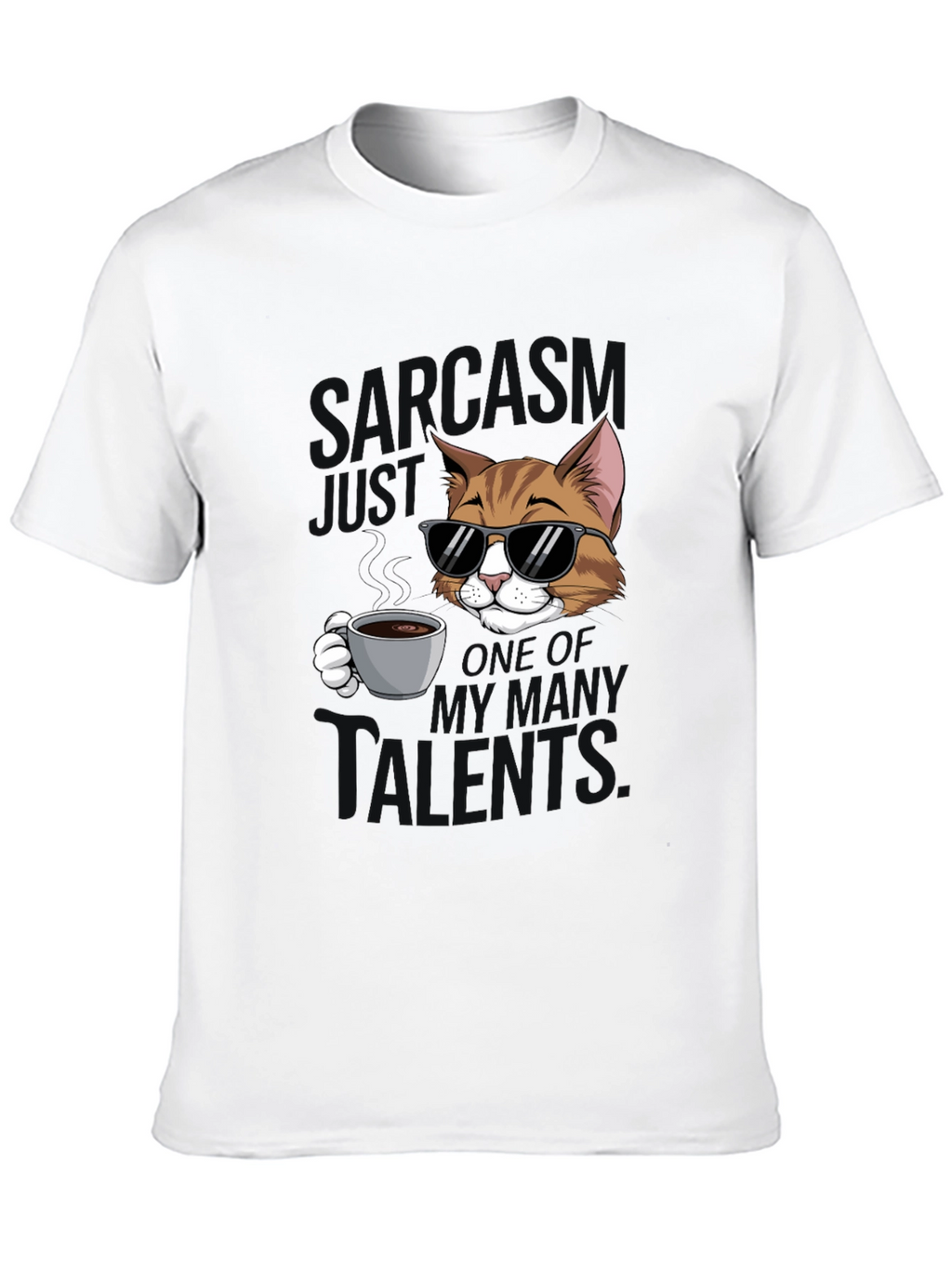 Sarcasm Cat Graphic T-Shirt