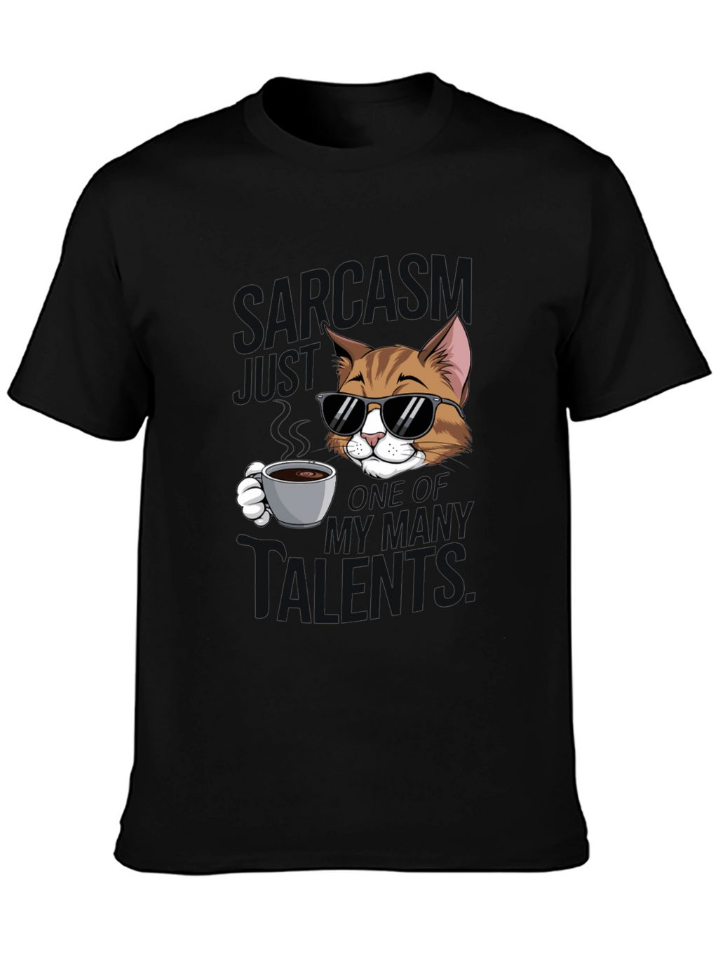 Sarcasm Cat Graphic T-Shirt