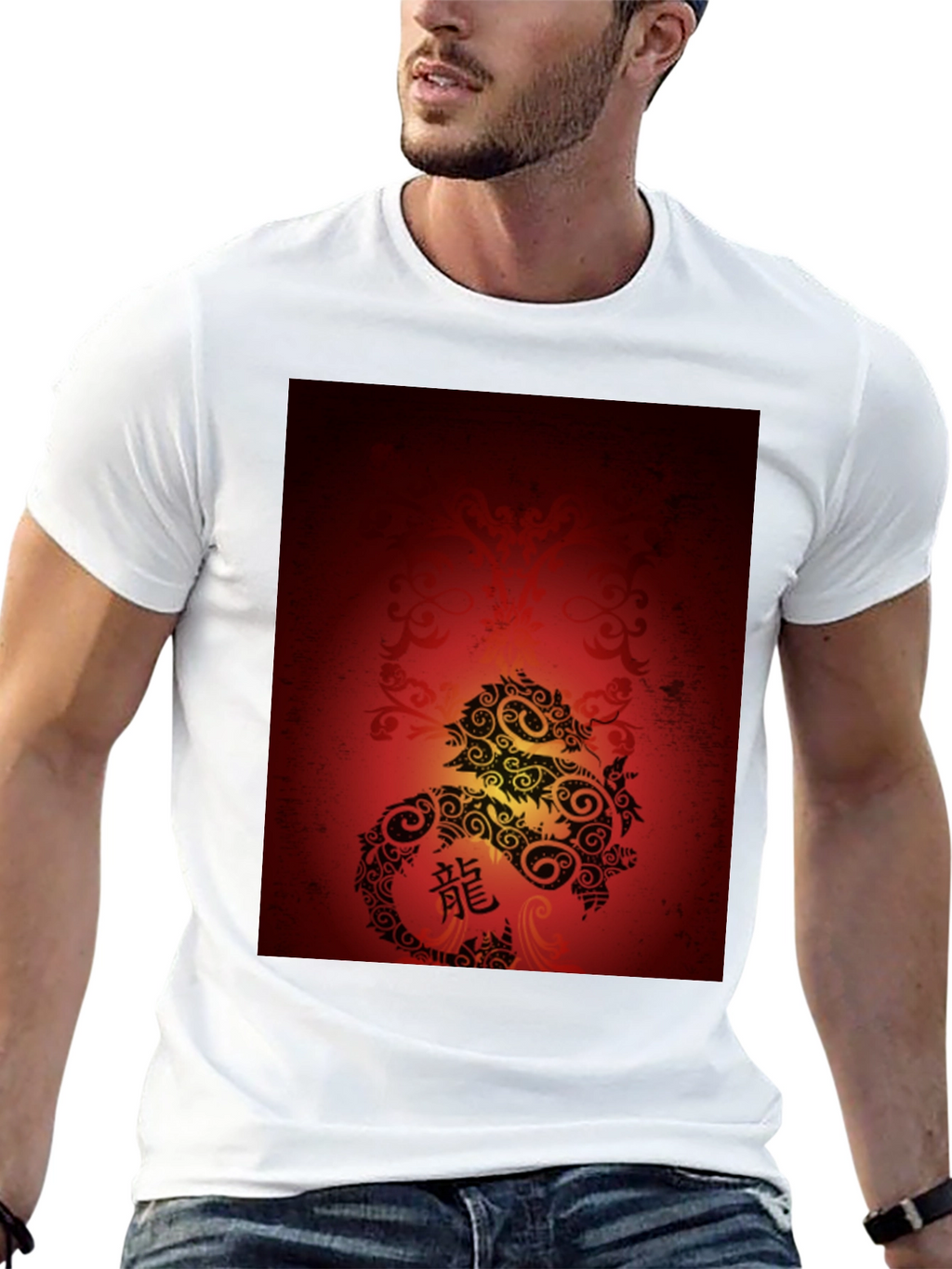 Dragon Graphic Tee - Black Cotton Blend