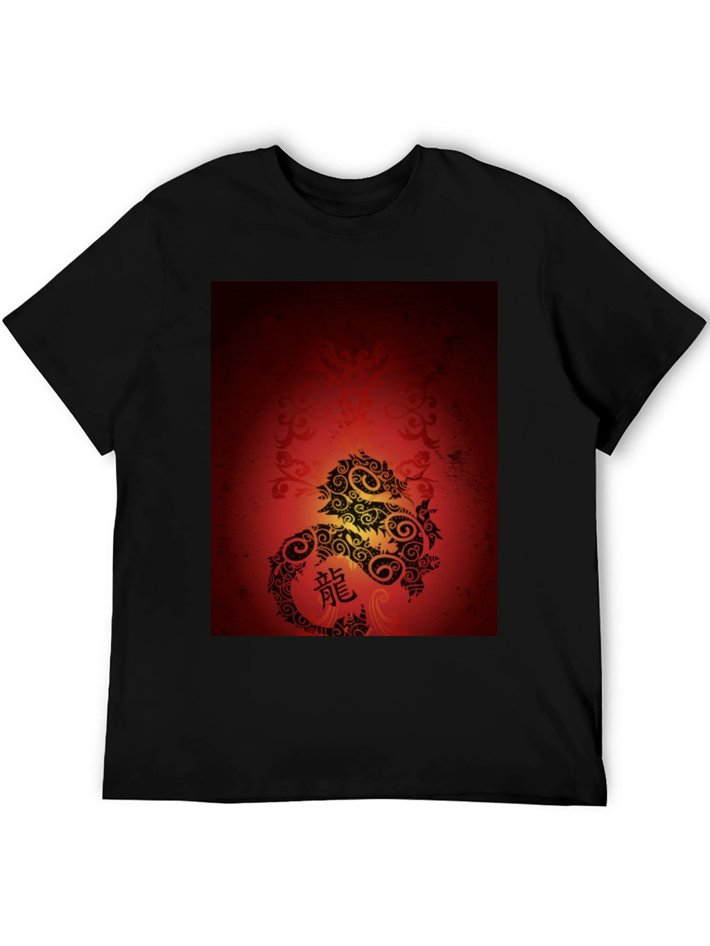 Dragon Graphic Tee - Black Cotton Blend