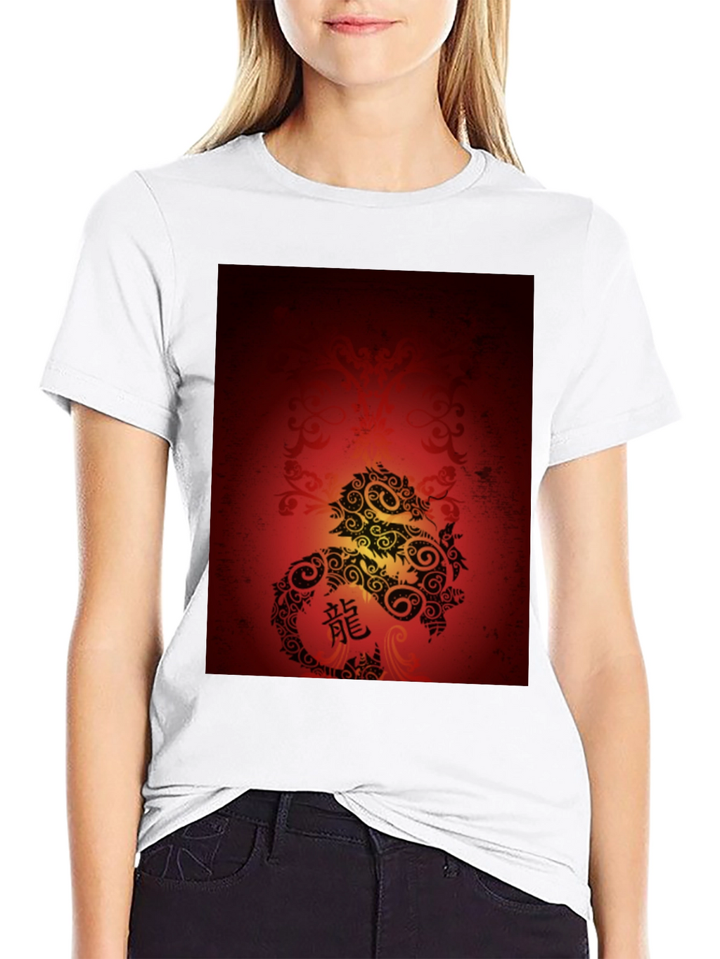 Dragon Graphic Tee - Black Cotton Blend
