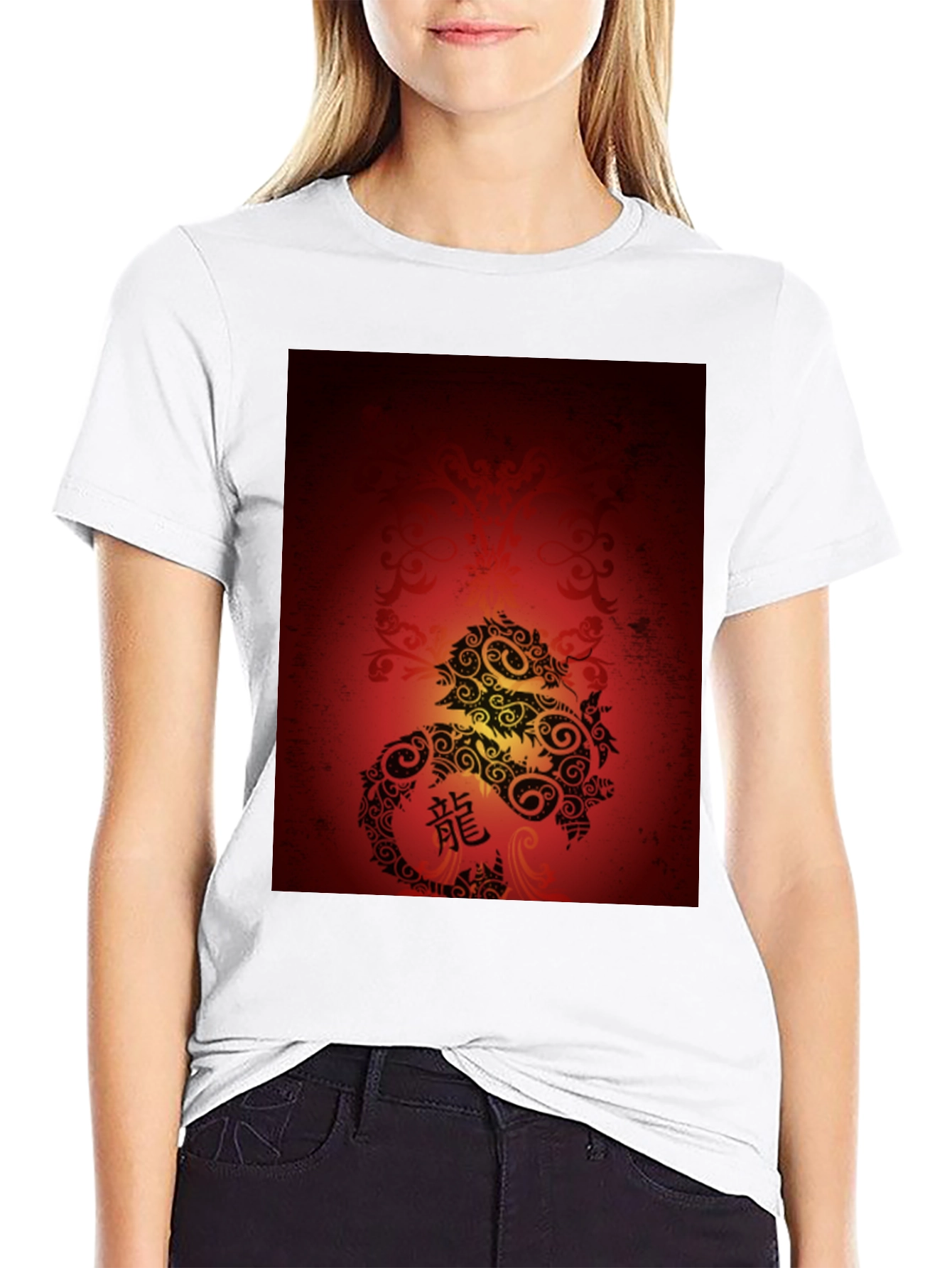 Dragon Graphic Tee - Black Cotton Blend