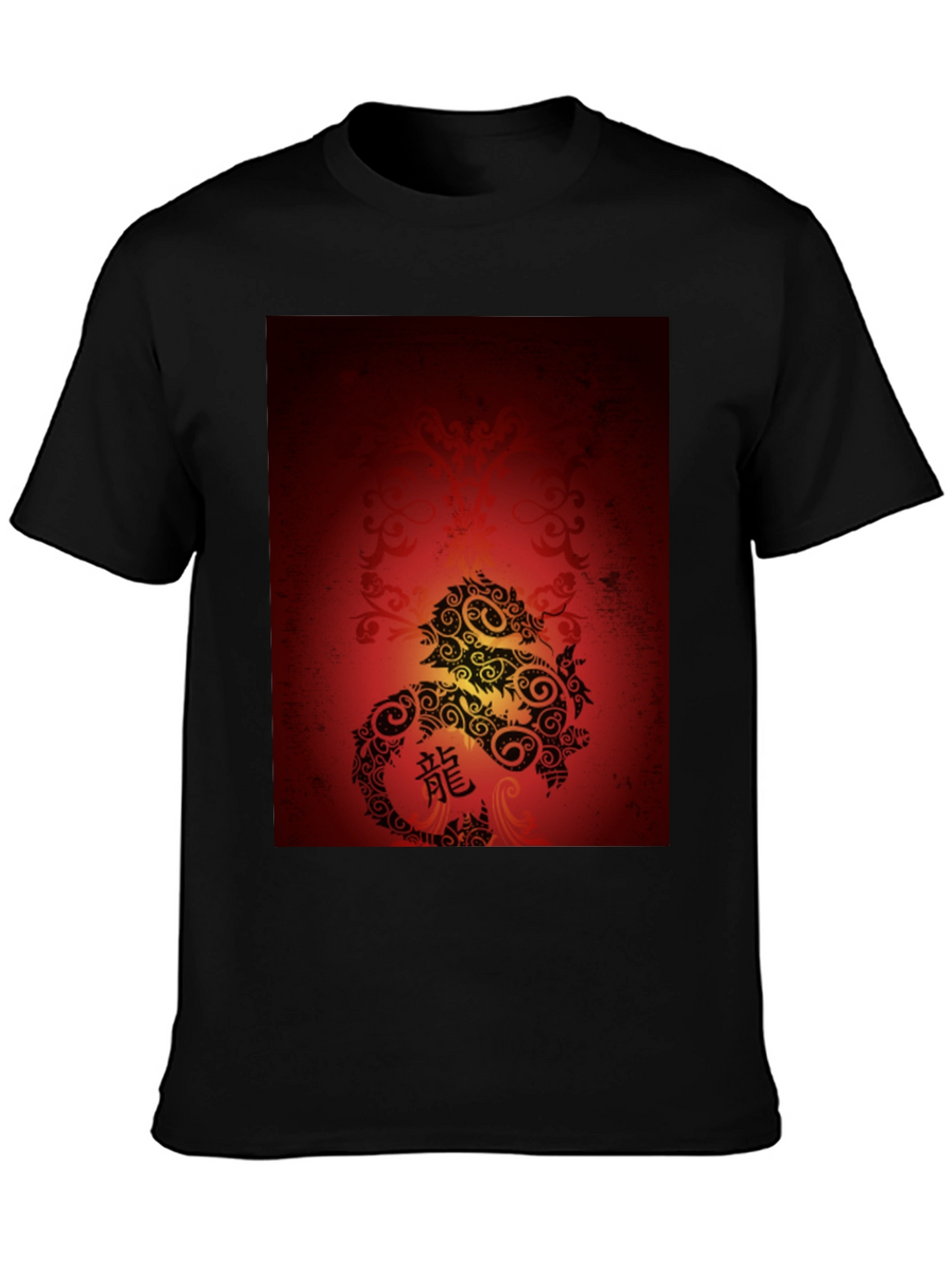 Dragon Graphic Tee - Black Cotton Blend