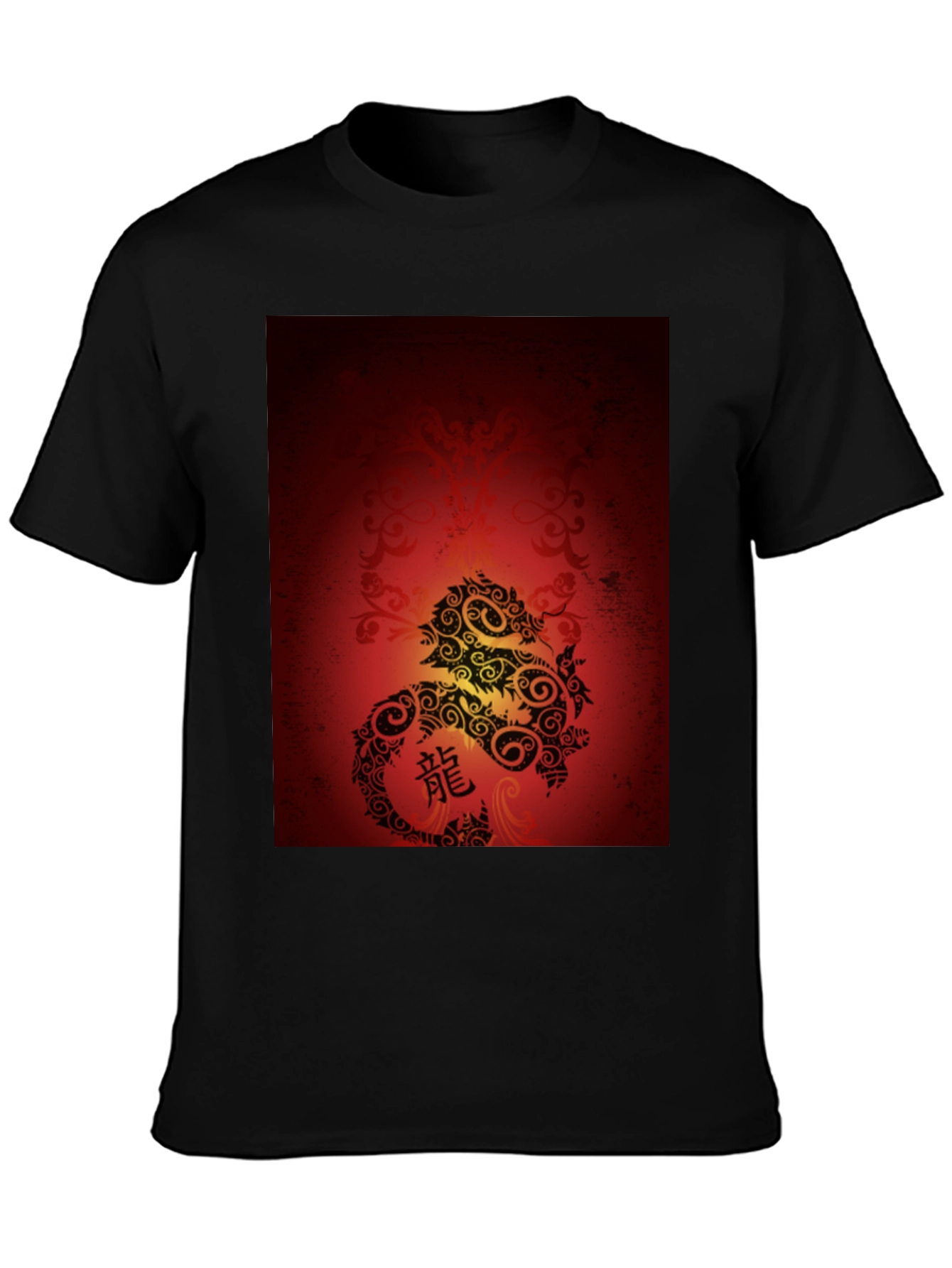 Dragon Graphic Tee - Black Cotton Blend