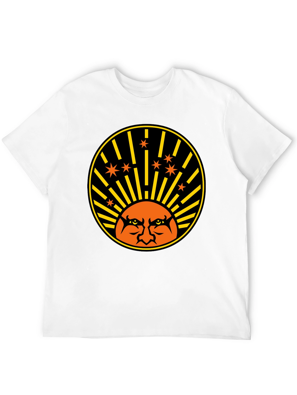 Angry Sun Graphic Tee - Black Cotton T-Shirt