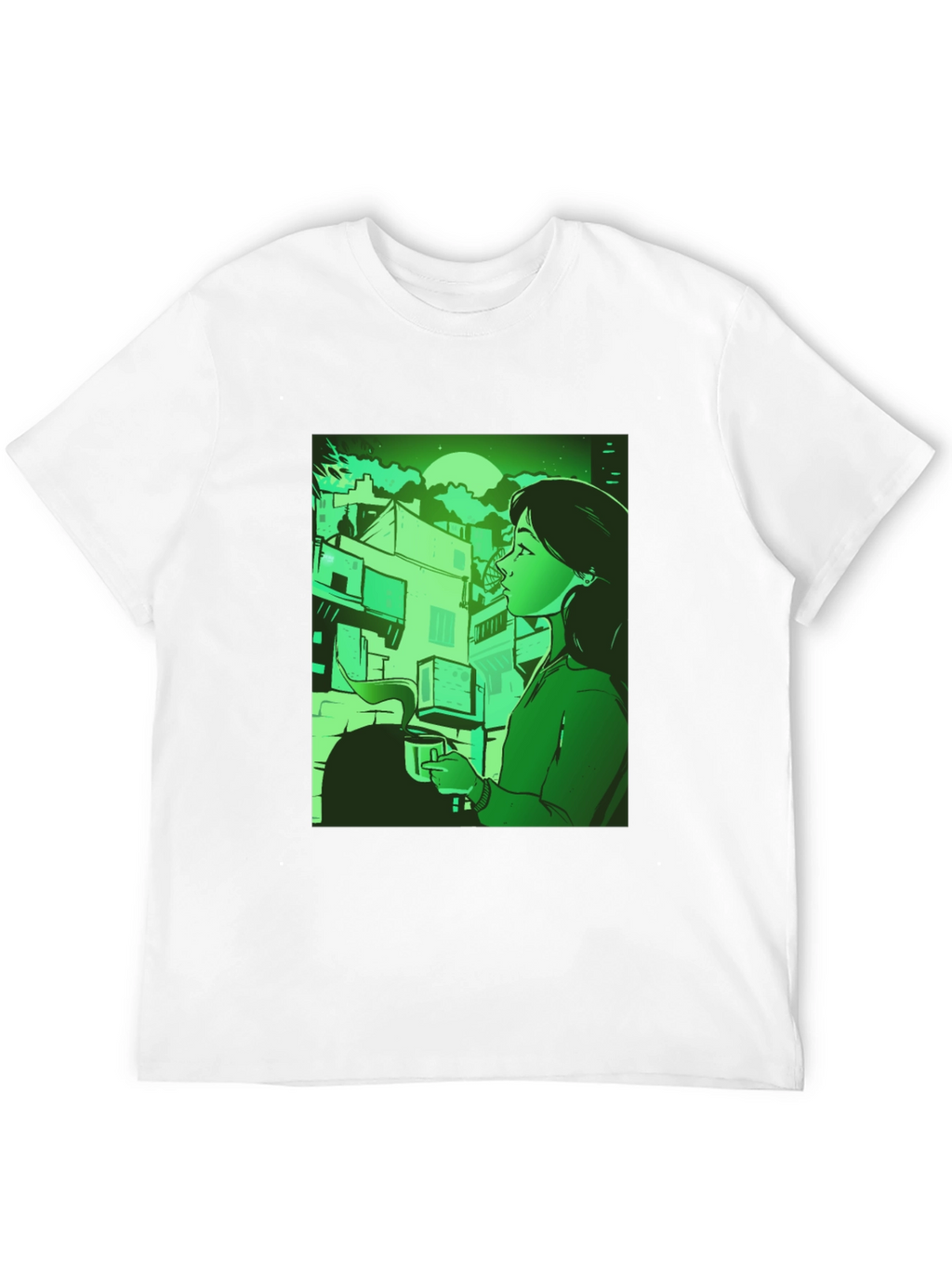 Stylish Urban Scene Graphic Tee - Relaxed Fit