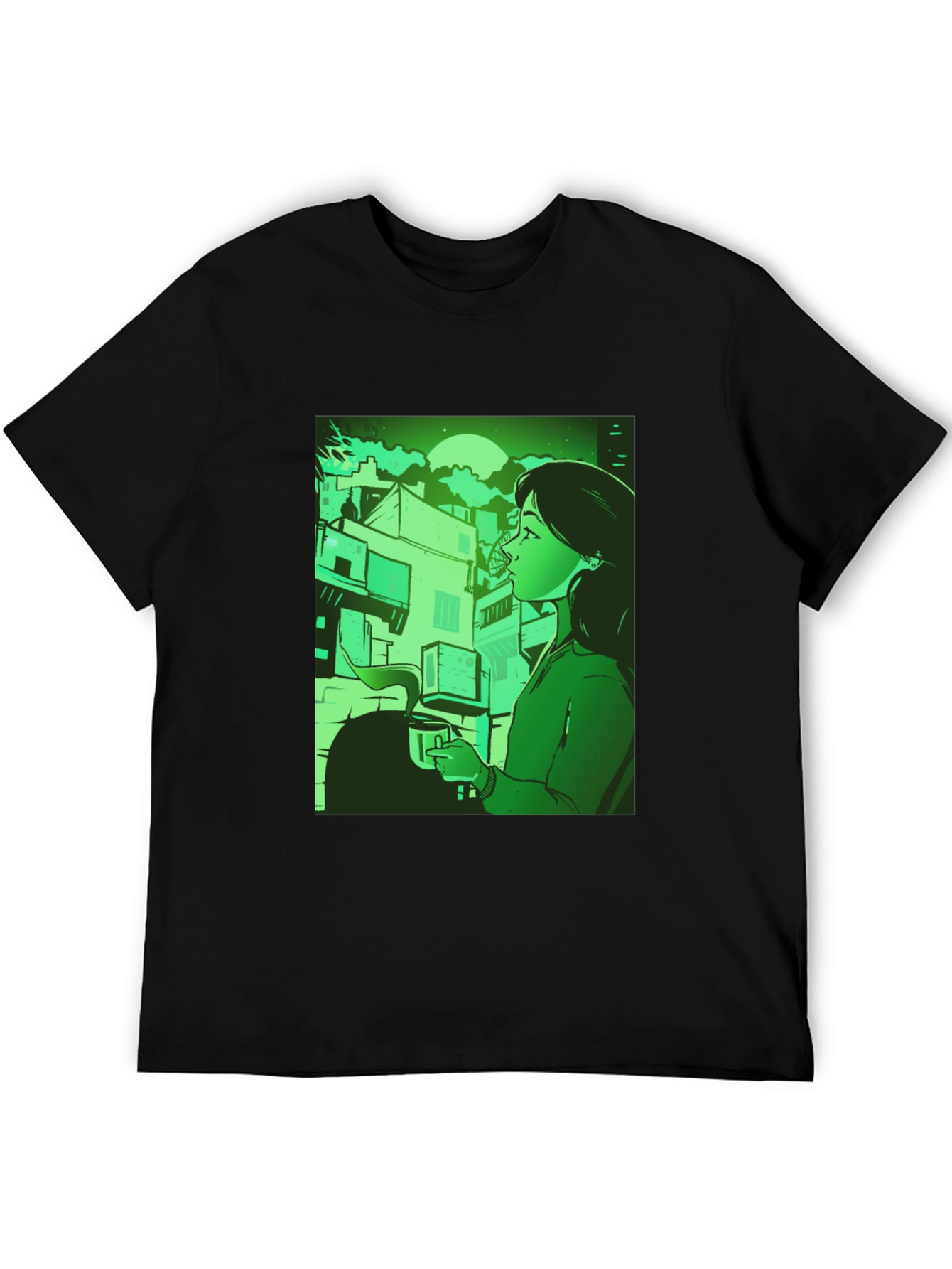 Stylish Urban Scene Graphic Tee - Relaxed Fit
