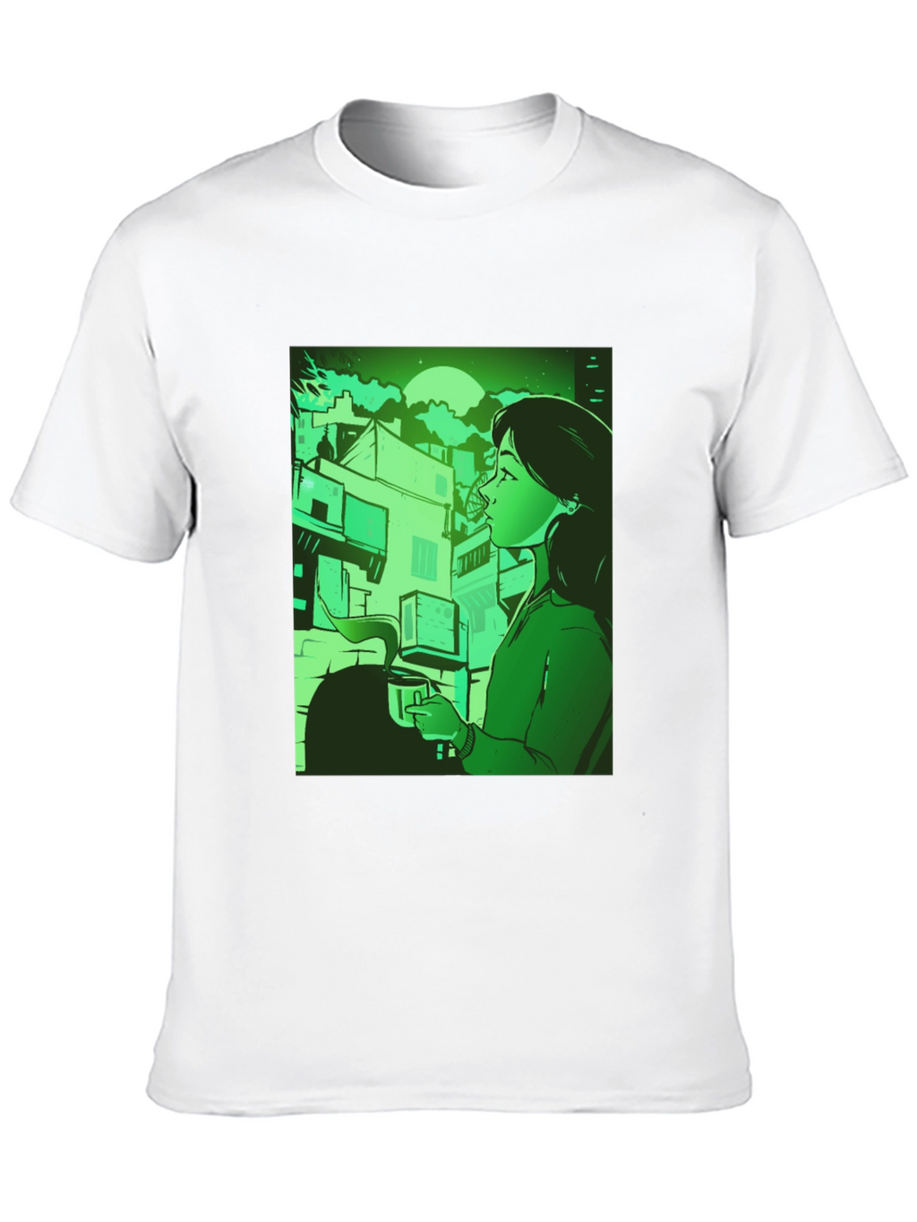 Stylish Urban Scene Graphic Tee - Relaxed Fit