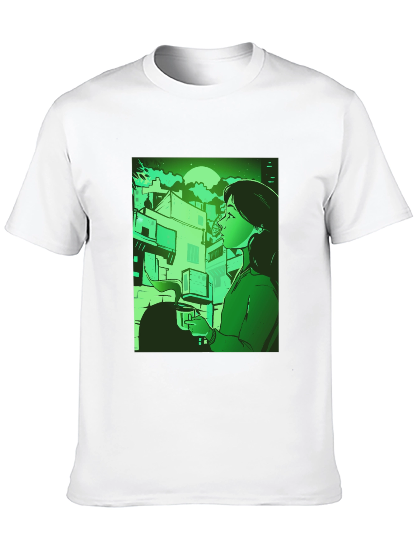Stylish Urban Scene Graphic Tee - Relaxed Fit