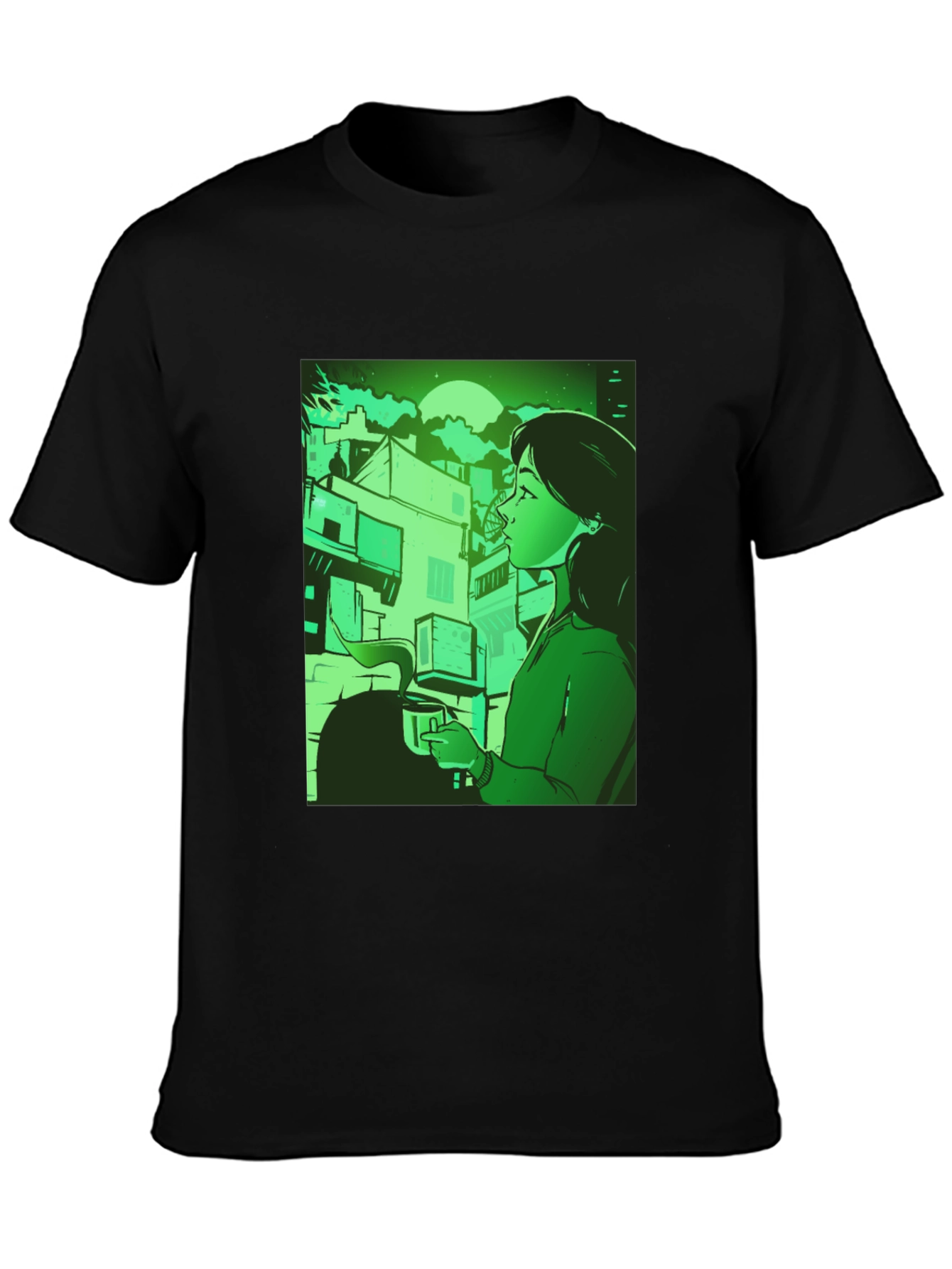 Stylish Urban Scene Graphic Tee - Relaxed Fit