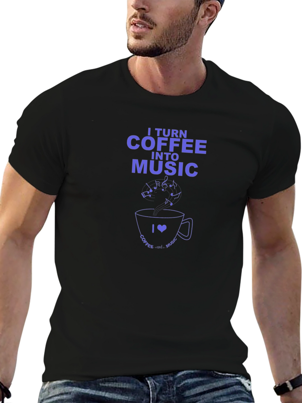 Coffee to Music Graphic T-Shirt